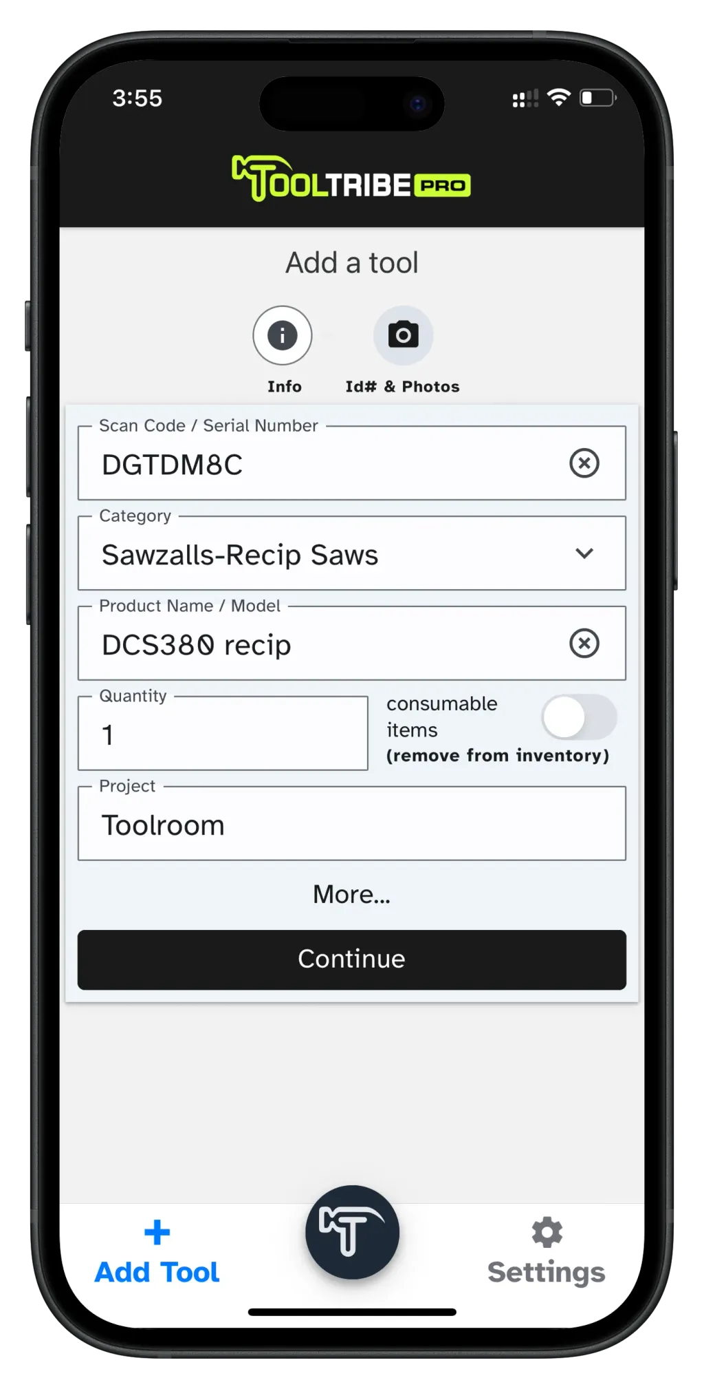 Adding a new tool in the TOOLTRIBE app