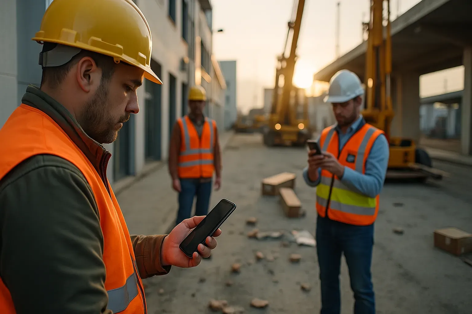 Construction worker using TOOLTRIBE on a jobsite